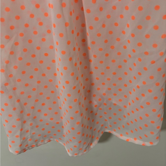 3/$15 Bar III Women's Orange Polka Dot Sleeveless semi sheer Top size M - Picture 5 of 8